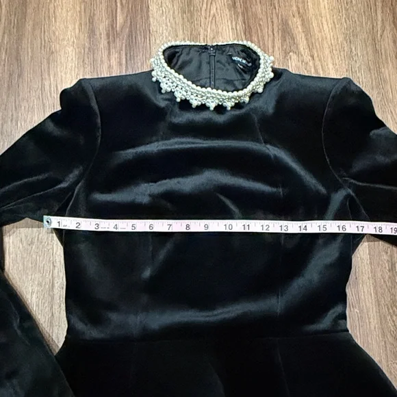 Nadine Merabi Audrina Long Sleeve Velvet Mini Dress - Picture 6 of 9